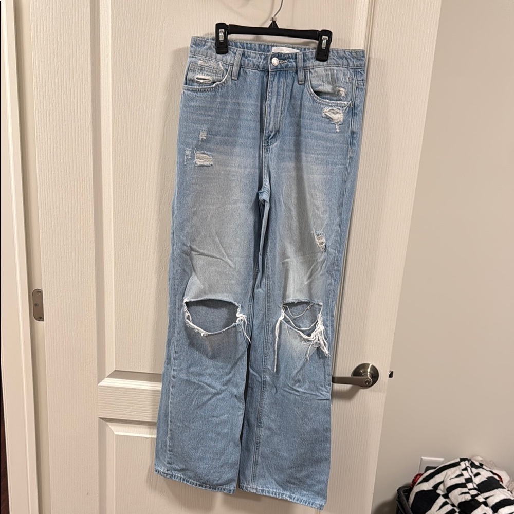 Distressed Blue Jeans